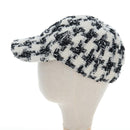 CHANEL COCO Mark Cap Tweed M White CC Auth 196483SAM-4