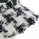 CHANEL COCO Mark Cap Tweed M White CC Auth 196483SAM-6