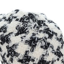 CHANEL COCO Mark Cap Tweed M White CC Auth 196483SAM-9