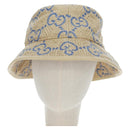GUCCI GG Canvas Hat Raffia M Beige Auth 196484V-13