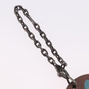 HERMES Rabbit Key Holder Leather Brown Blue Auth 196489-5