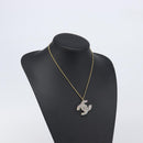 CHANEL COCO Mark Necklace Metal Clear Multicolor CC Auth 196490-15