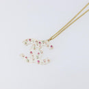 CHANEL COCO Mark Necklace Metal Clear Multicolor CC Auth 196490-3
