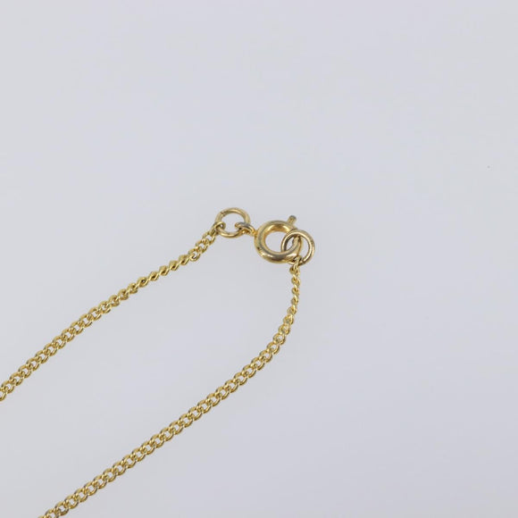 CHANEL COCO Mark Necklace Metal Clear Multicolor CC Auth 196490