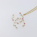 CHANEL COCO Mark Necklace Metal Clear Multicolor CC Auth 196490-9