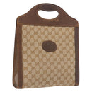 GUCCI GG Canvas Hand Bag Beige Auth 196557-1