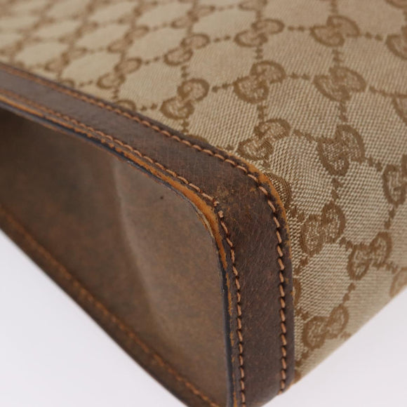 GUCCI GG Canvas Hand Bag Beige Auth 196557