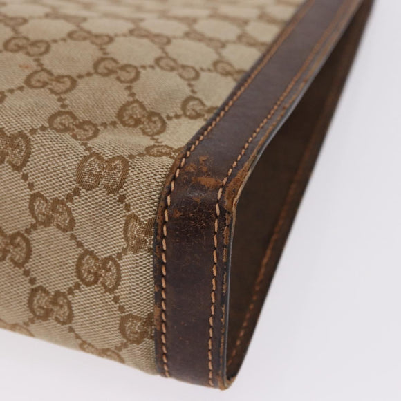 GUCCI GG Canvas Hand Bag Beige Auth 196557
