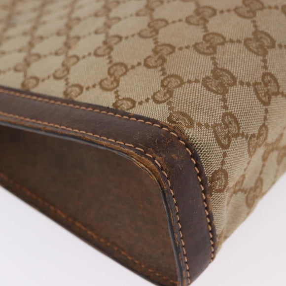 GUCCI GG Canvas Hand Bag Beige Auth 196557