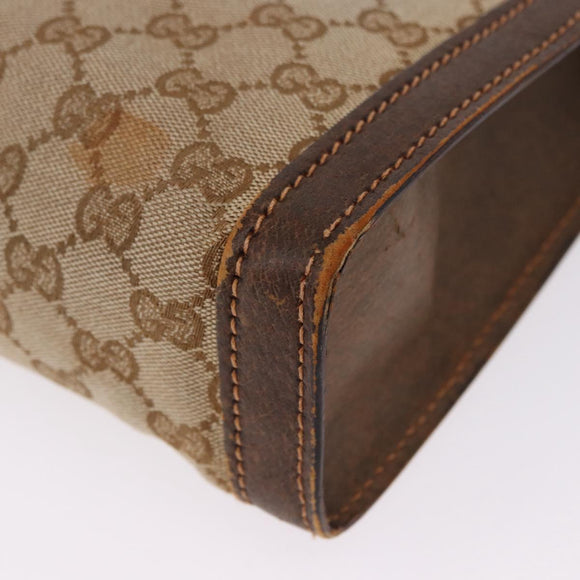 GUCCI GG Canvas Hand Bag Beige Auth 196557