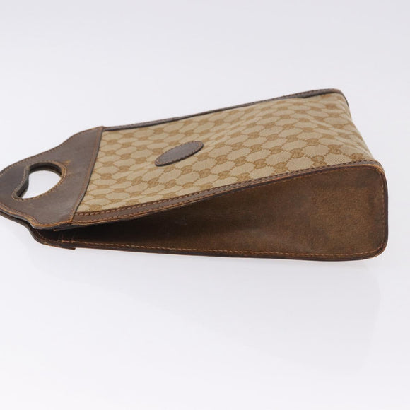 GUCCI GG Canvas Hand Bag Beige Auth 196557