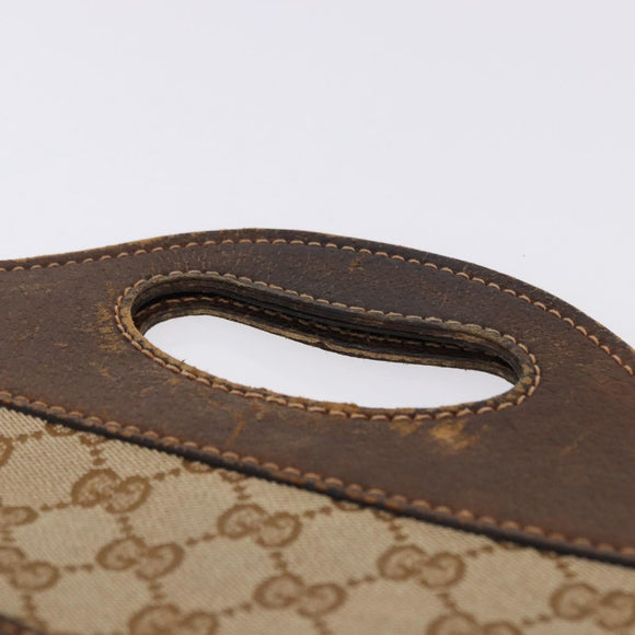 GUCCI GG Canvas Hand Bag Beige Auth 196557