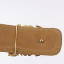 LOEWE Belt Leather 32.3"" Beige Gold Auth 196560-6