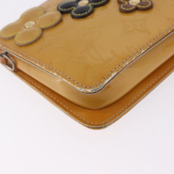LOUIS VUITTON Monogram Vernis Lexington Pouch Flower Beige M92246 LV Auth 196561