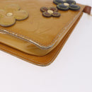 LOUIS VUITTON Monogram Vernis Lexington Pouch Flower Beige M92246 LV Auth 196561-16