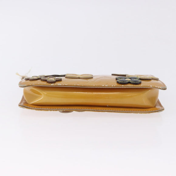 LOUIS VUITTON Monogram Vernis Lexington Pouch Flower Beige M92246 LV Auth 196561