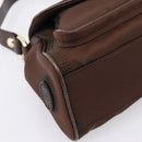 CELINE Hand Bag Nylon Brown Gold Auth 196564-11