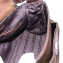 CELINE Hand Bag Nylon Brown Gold Auth 196564-16