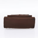 CELINE Hand Bag Nylon Brown Gold Auth 196564-9