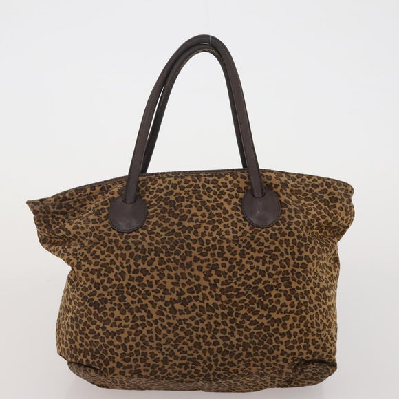 BOTTEGAVENETA Hand Bag Nylon 2 Set Brown Silver Auth 196566