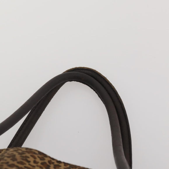 BOTTEGAVENETA Hand Bag Nylon 2 Set Brown Silver Auth 196566