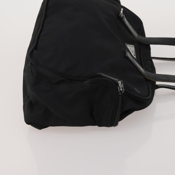 PRADA Hand Bag Nylon Leather 3 Set Black Auth 196571