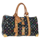 LOUIS VUITTON Monogram Multicolor Keepall 45 Bag Black M92640 Auth 196577SAV-1