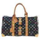 LOUIS VUITTON Monogram Multicolor Keepall 45 Bag Black M92640 Auth 196577SAV-13