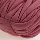 Miu Miu Matelasse Wonder Hand Bag Leather 2way Pink Gold Auth 196578M-11
