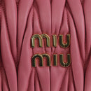 Miu Miu Matelasse Wonder Hand Bag Leather 2way Pink Gold Auth 196578M-15