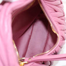 Miu Miu Matelasse Wonder Hand Bag Leather 2way Pink Gold Auth 196578M-18