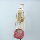 Miu Miu Matelasse Wonder Hand Bag Leather 2way Pink Gold Auth 196578M-22