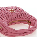 Miu Miu Matelasse Wonder Hand Bag Leather 2way Pink Gold Auth 196578M-6