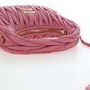 Miu Miu Matelasse Wonder Hand Bag Leather 2way Pink Gold Auth 196578M-7