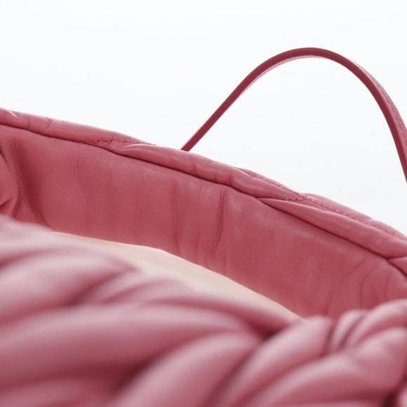 Miu Miu Matelasse Wonder Hand Bag Leather 2way Pink Gold Auth 196578M