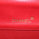 CHANEL Mademoiselle Chain Matelasse Hand Bag Lamb Skin Red Gold CC Auth 196580SV-20
