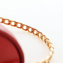 CHANEL Mademoiselle Chain Matelasse Hand Bag Lamb Skin Red Gold CC Auth 196580SV-14