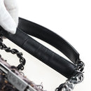 CHANEL Paris New York Line Chain Vanity Bag Tweed Gray Silver CC Auth 196581M-14