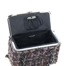 CHANEL Paris New York Line Chain Vanity Bag Tweed Gray Silver CC Auth 196581M-20
