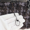CHANEL Paris New York Line Chain Vanity Bag Tweed Gray Silver CC Auth 196581M-2