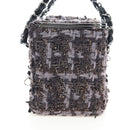 CHANEL Paris New York Line Chain Vanity Bag Tweed Gray Silver CC Auth 196581M-5