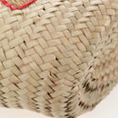 Miu Miu Straw Bag Hand Bag Raffia Beige Gold Auth 196583M-13