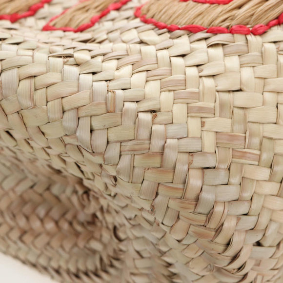 Miu Miu Straw Bag Hand Bag Raffia Beige Gold Auth 196583M