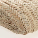 Miu Miu Straw Bag Hand Bag Raffia Beige Gold Auth 196583M-16