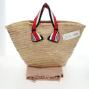 Miu Miu Straw Bag Hand Bag Raffia Beige Gold Auth 196583M-30