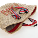Miu Miu Straw Bag Hand Bag Raffia Beige Gold Auth 196583M-6
