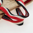 Miu Miu Straw Bag Hand Bag Raffia Beige Gold Auth 196583M-7