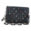 LOUIS VUITTON Monogram Emboss Kussan BB Shoulder Bag Black M22429 Auth 196585V-1