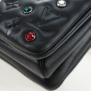 LOUIS VUITTON Monogram Emboss Kussan BB Shoulder Bag Black M22429 Auth 196585V-17