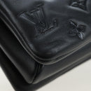 LOUIS VUITTON Monogram Emboss Kussan BB Shoulder Bag Black M22429 Auth 196585V-18
